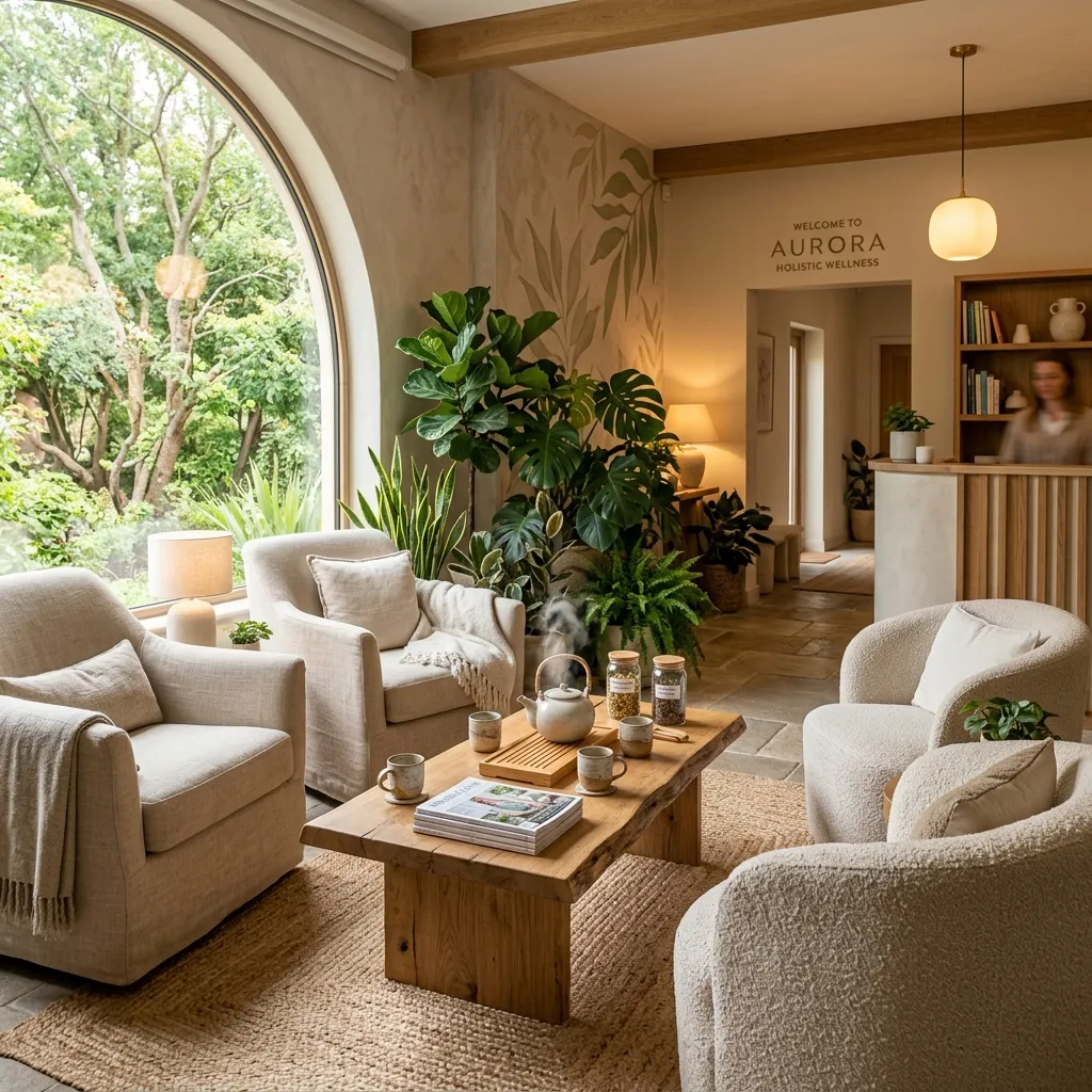 Entorno verde y sala de espera